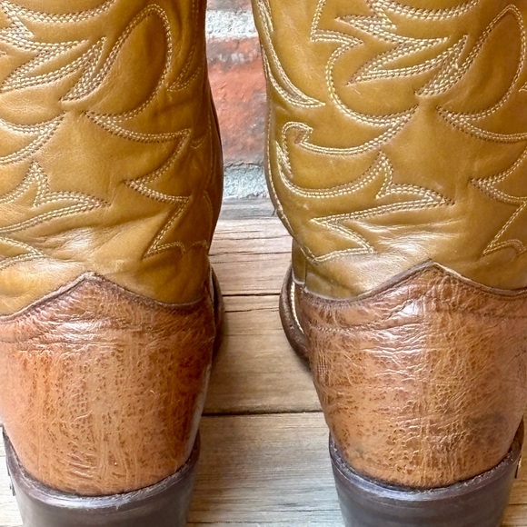 Laredo Men's Brown Bullhide Leather Western Cowboy Boots Sz 9D - Picture 6 of 9